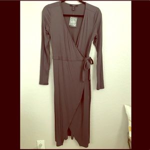 Dark Grey Wrap Dress